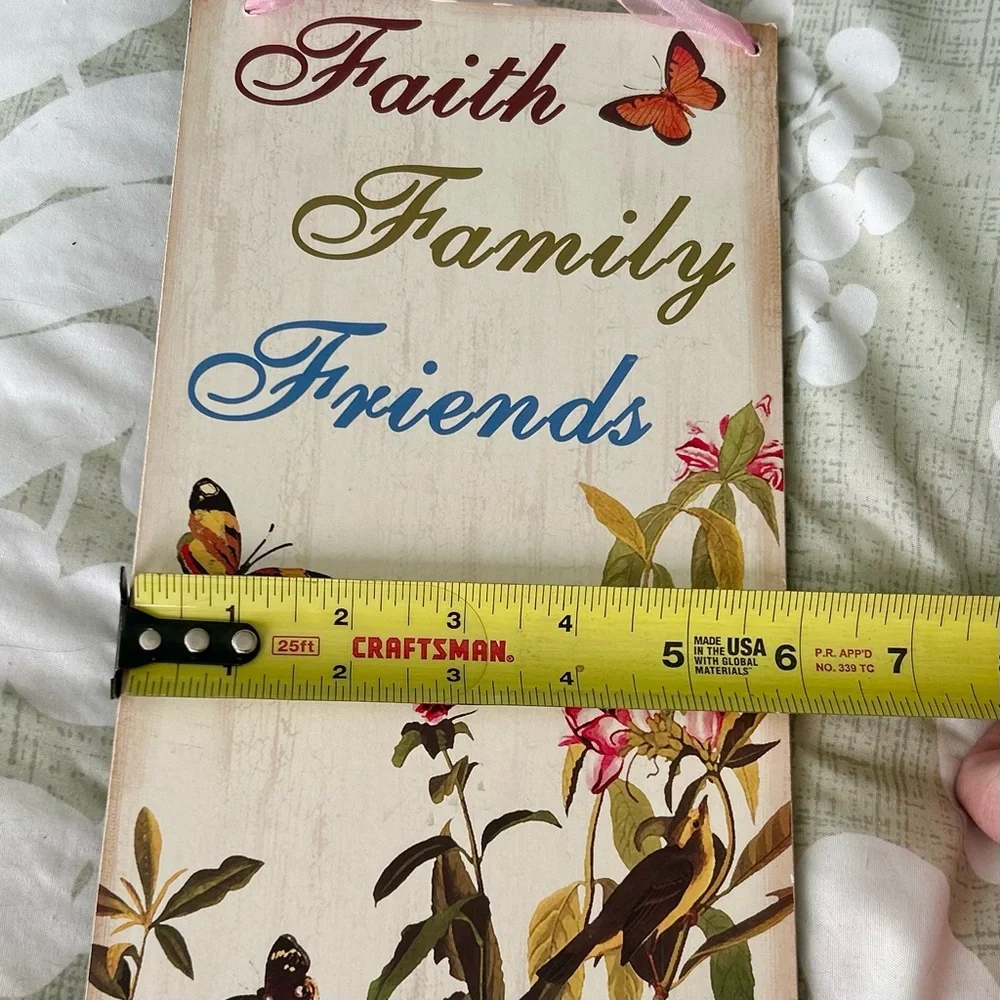 VTG Floral Cottagecore Bird & Butterflies Wood Faith Based Wall Decor